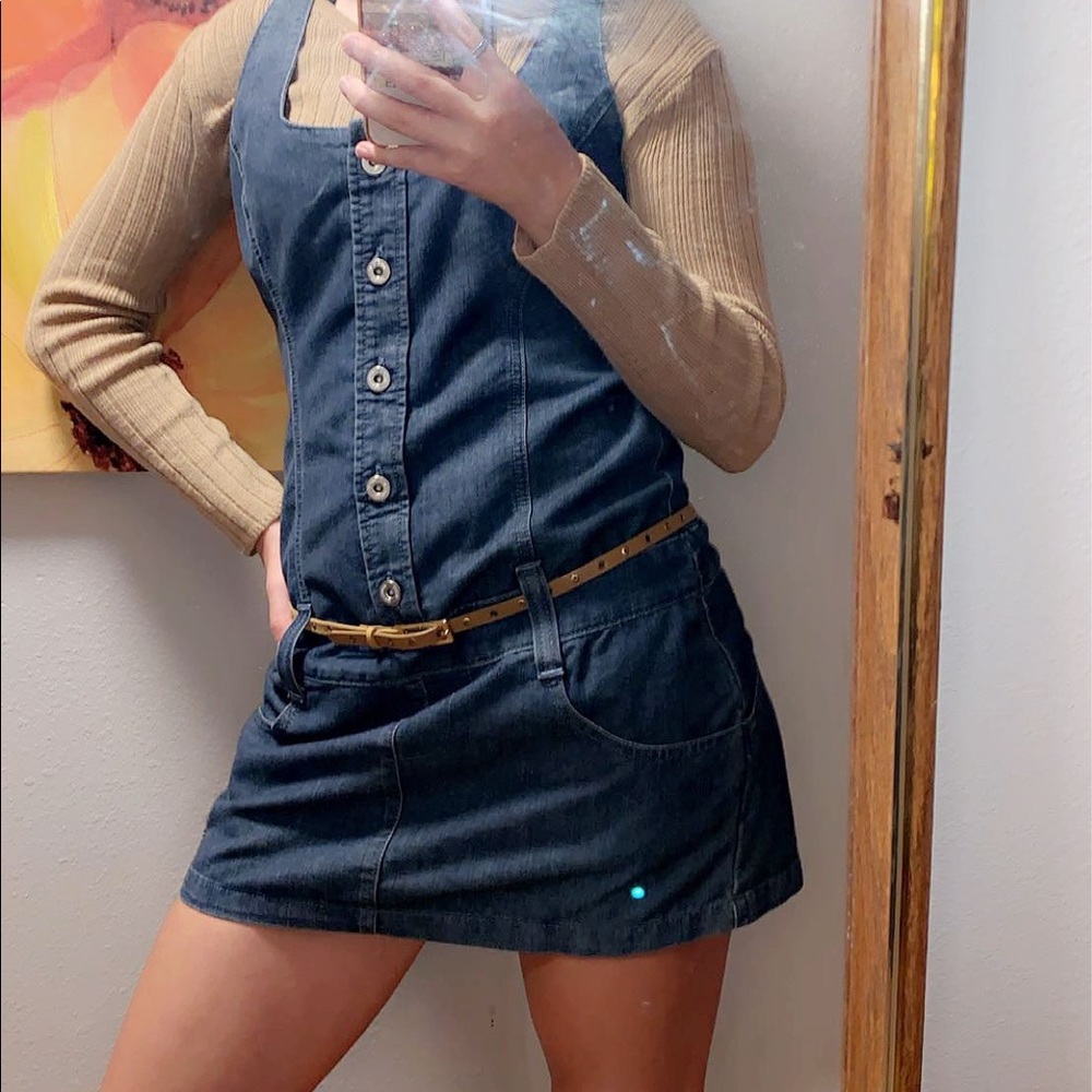 denim overall dress